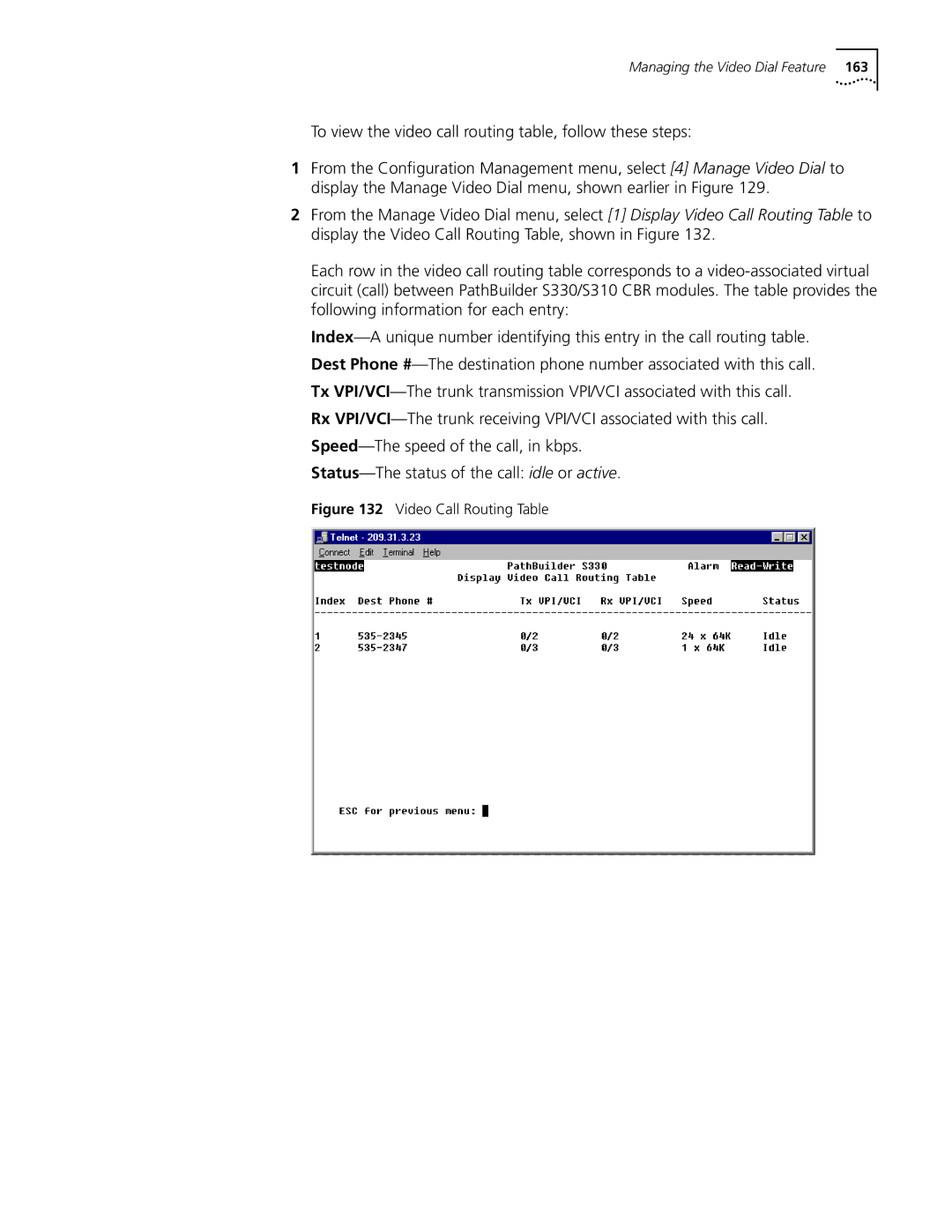 3Com S330 manual Video Call Routing Table 