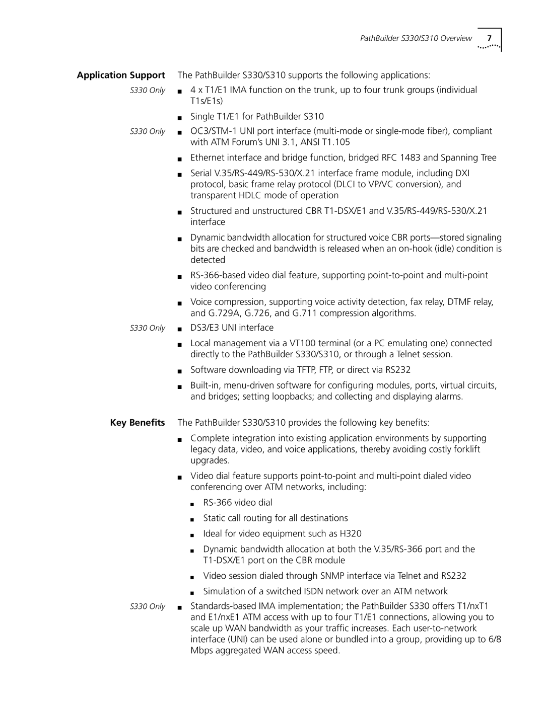 3Com S330 manual Software downloading via TFTP, FTP, or direct via RS232 