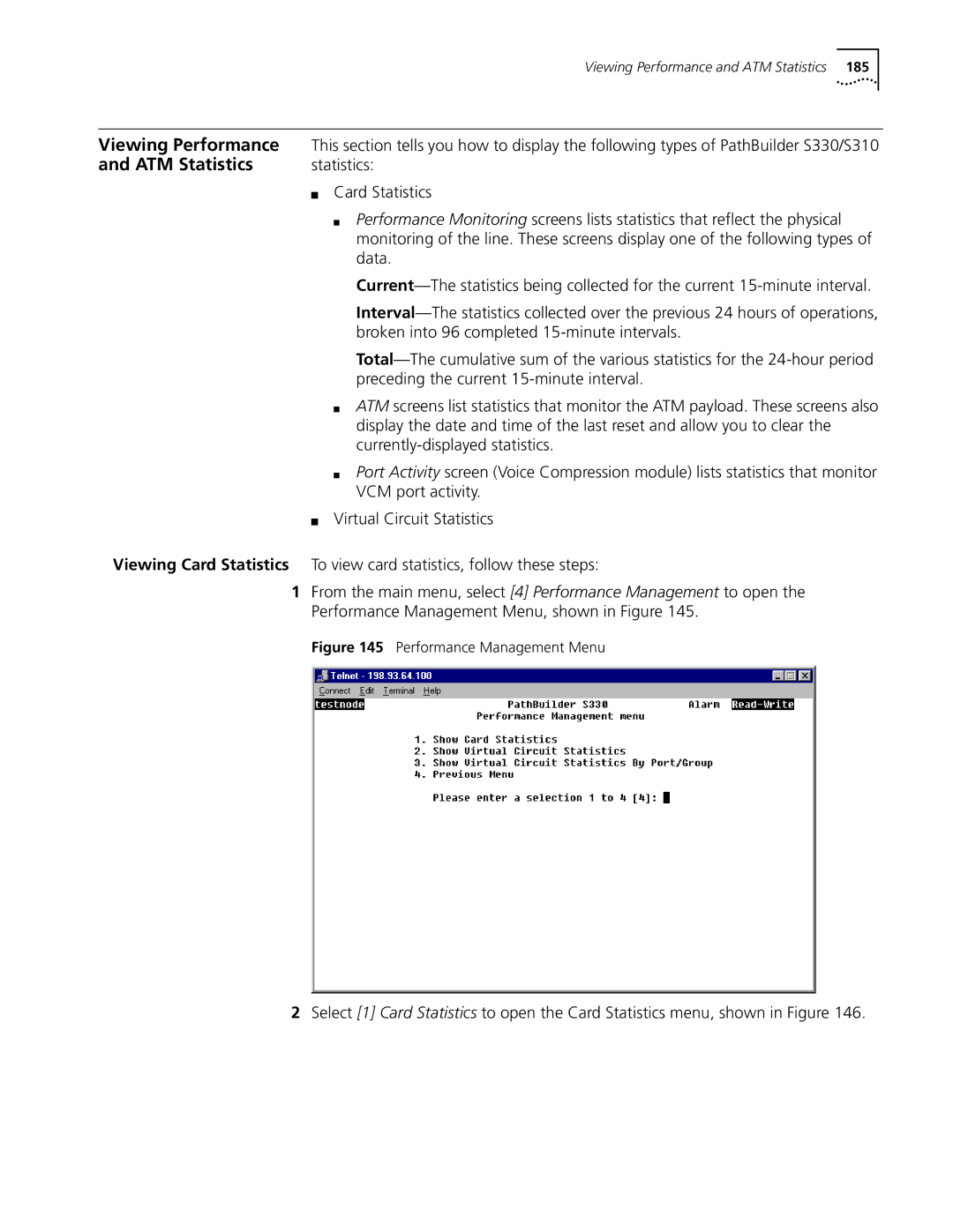 3Com S330 manual Viewing Performance, ATM Statistics 