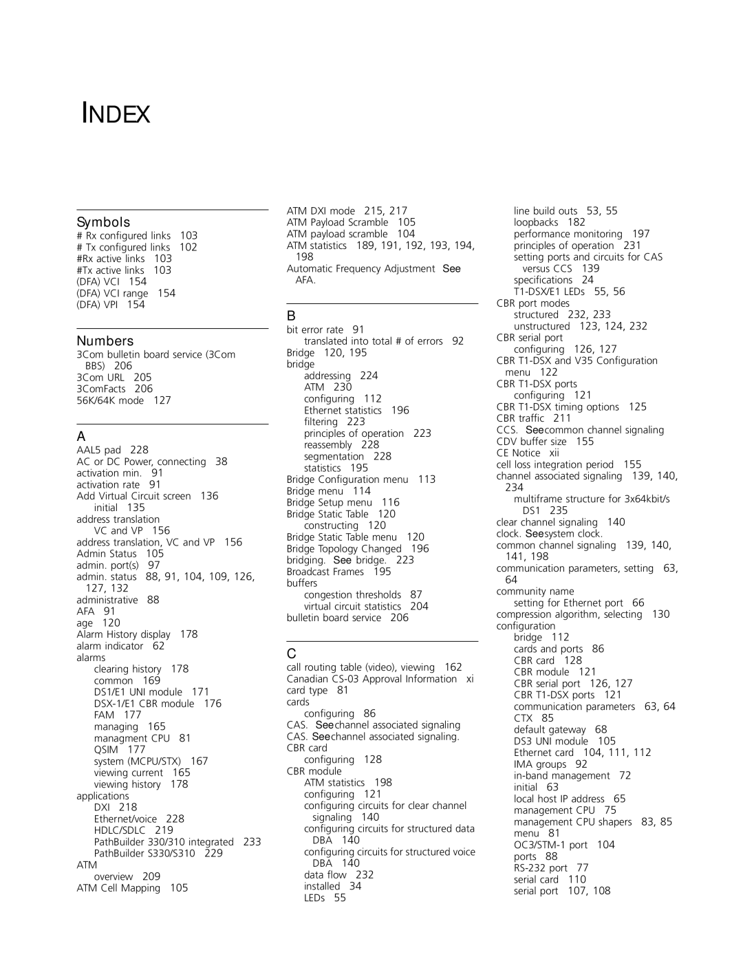 3Com S330 manual Symbols, Numbers 