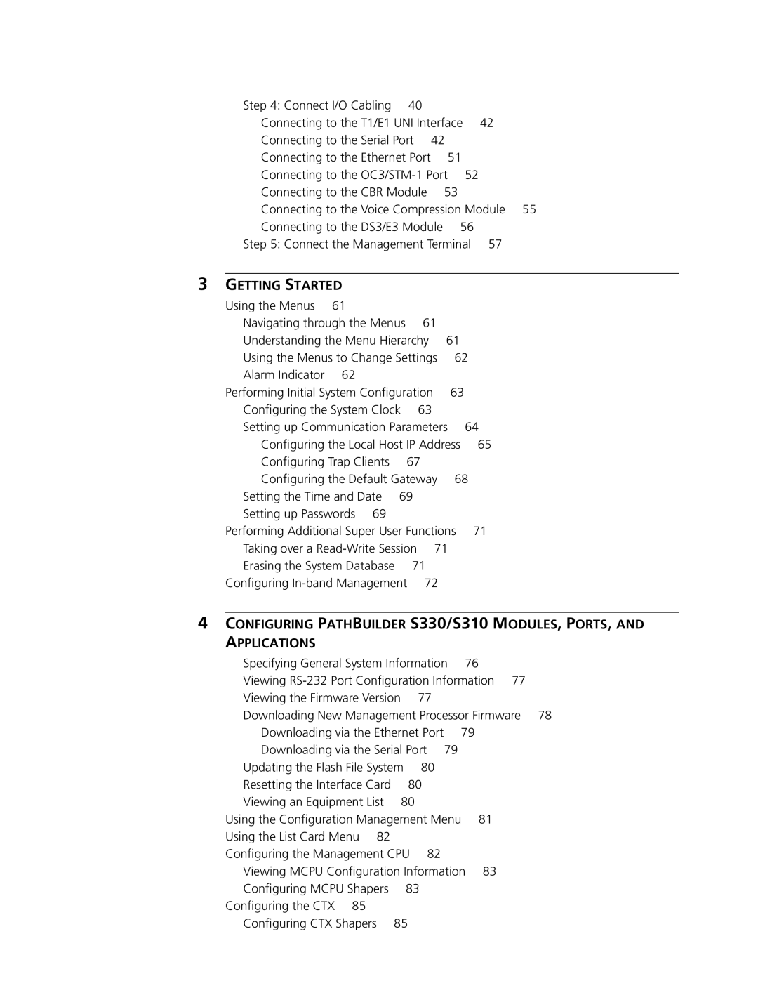 3Com S330 manual Getting Started, Conﬁguring In-band Management 