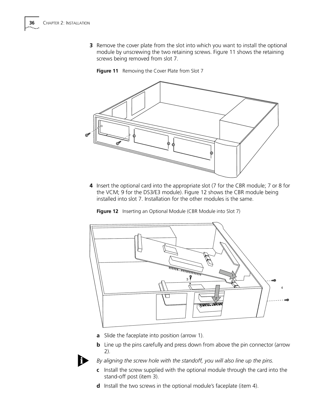 3Com S330 manual Removing the Cover Plate from Slot 