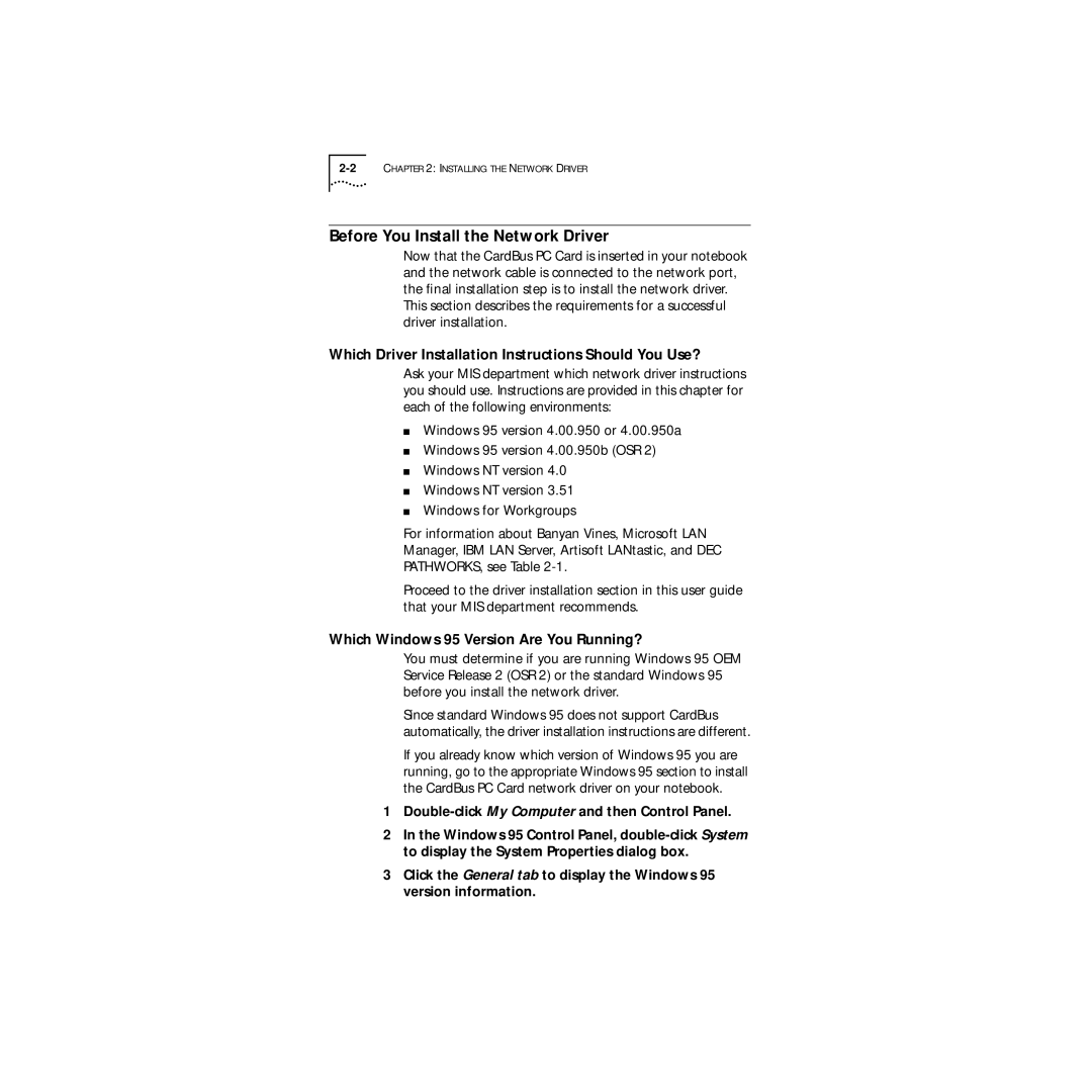 3Com Series 760 manual Before You Install the Network Driver, Which Driver Installation Instructions Should You Use? 