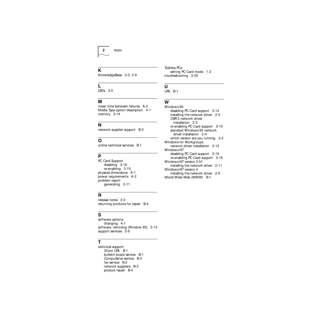 3Com Series 760 manual URL B-1 