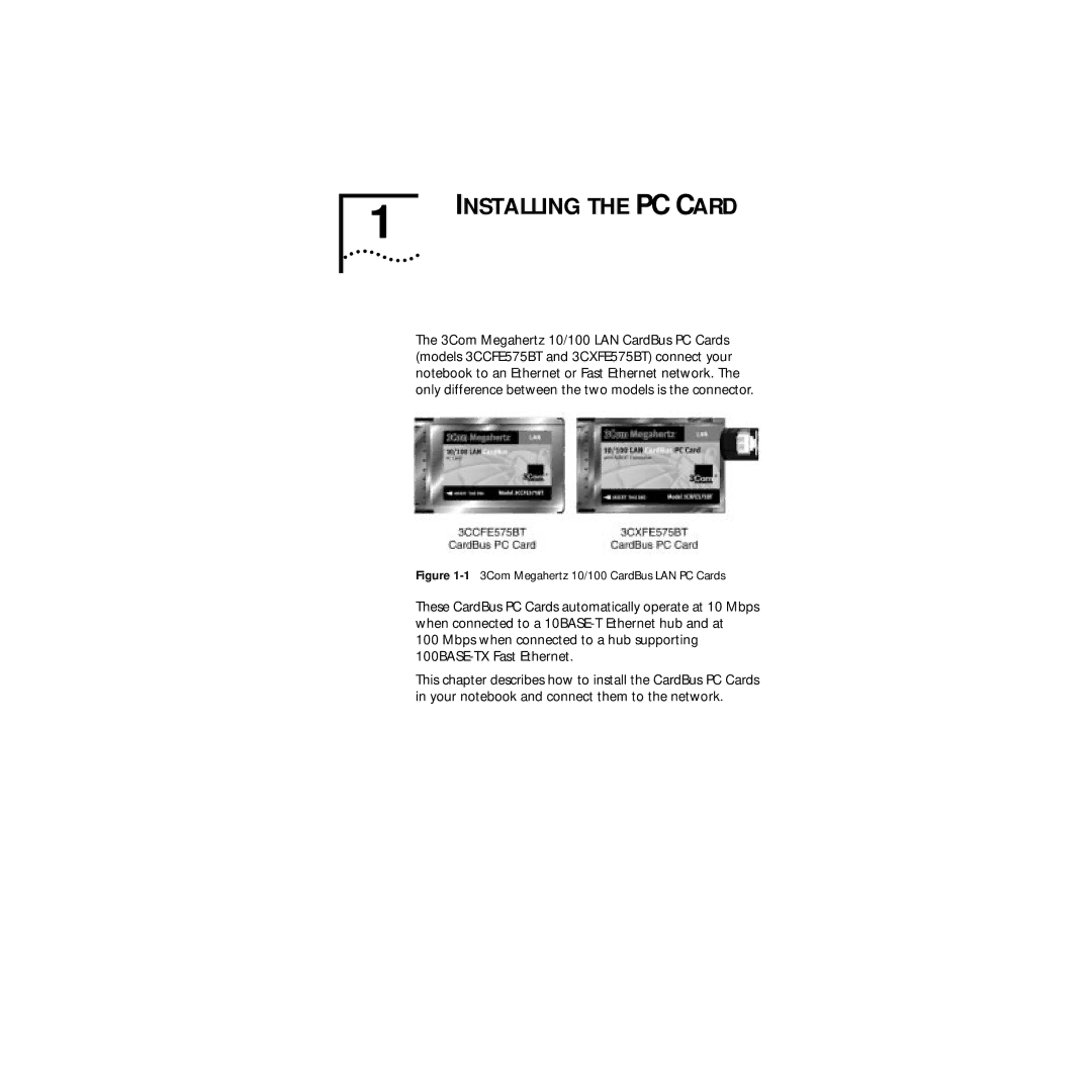 3Com Series 760 manual Installing the PC Card 