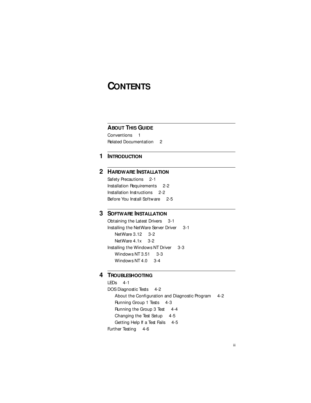 3Com Server manual Contents 