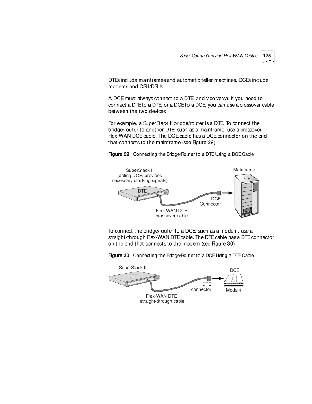 3Com NETBuilder SI, SuperStack II manual Connecting the Bridge/Router to a DTE Using a DCE Cable 