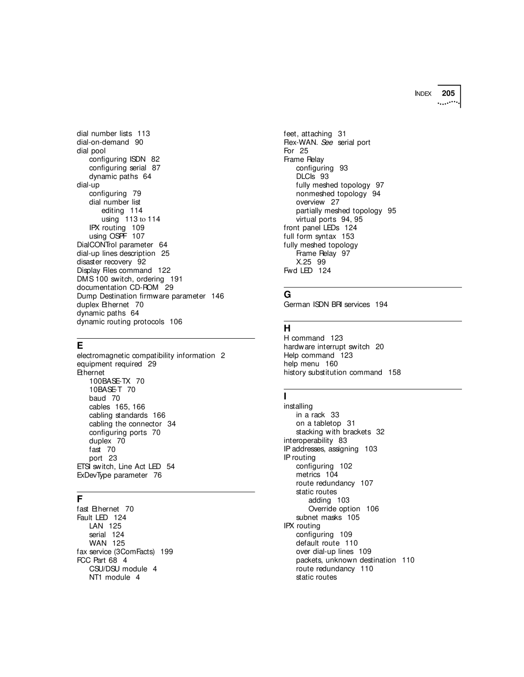 3Com NETBuilder SI, SuperStack II manual Index 