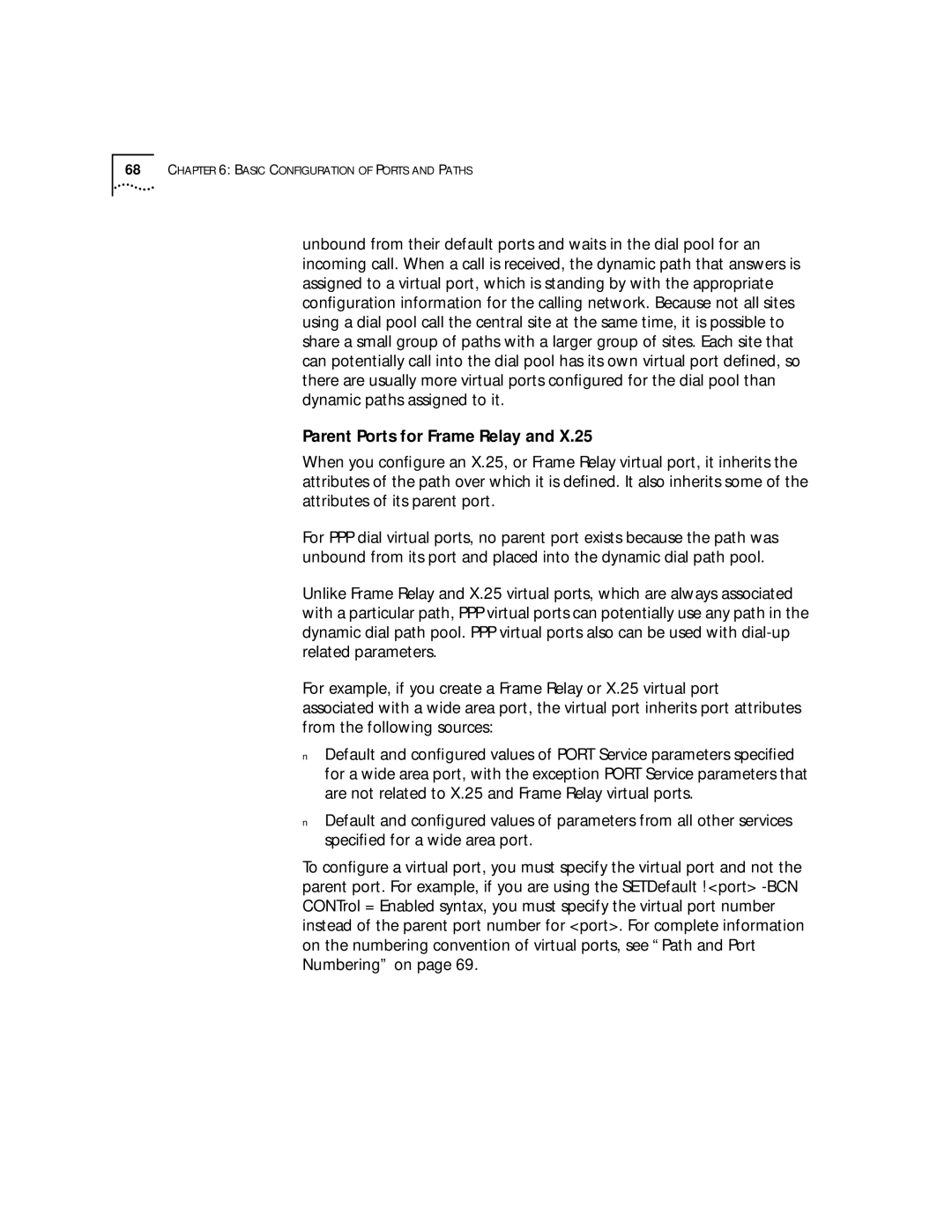 3Com SuperStack II, NETBuilder SI manual Parent Ports for Frame Relay 