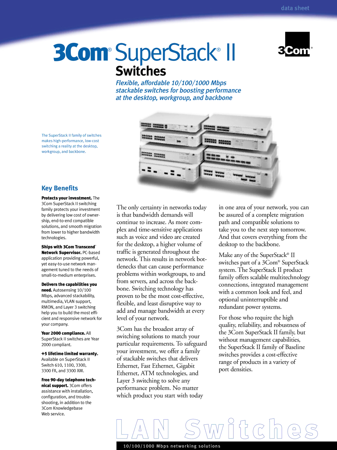 3Com Switches warranty AN Switche s 