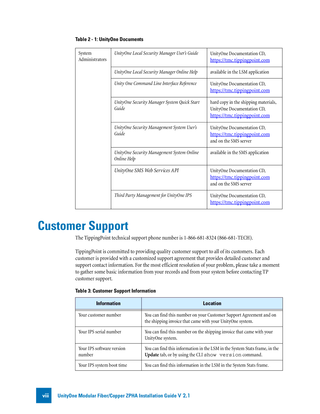 3Com TECHD-0000000050 manual Customer Support, UnityOne SMS Web Services API 