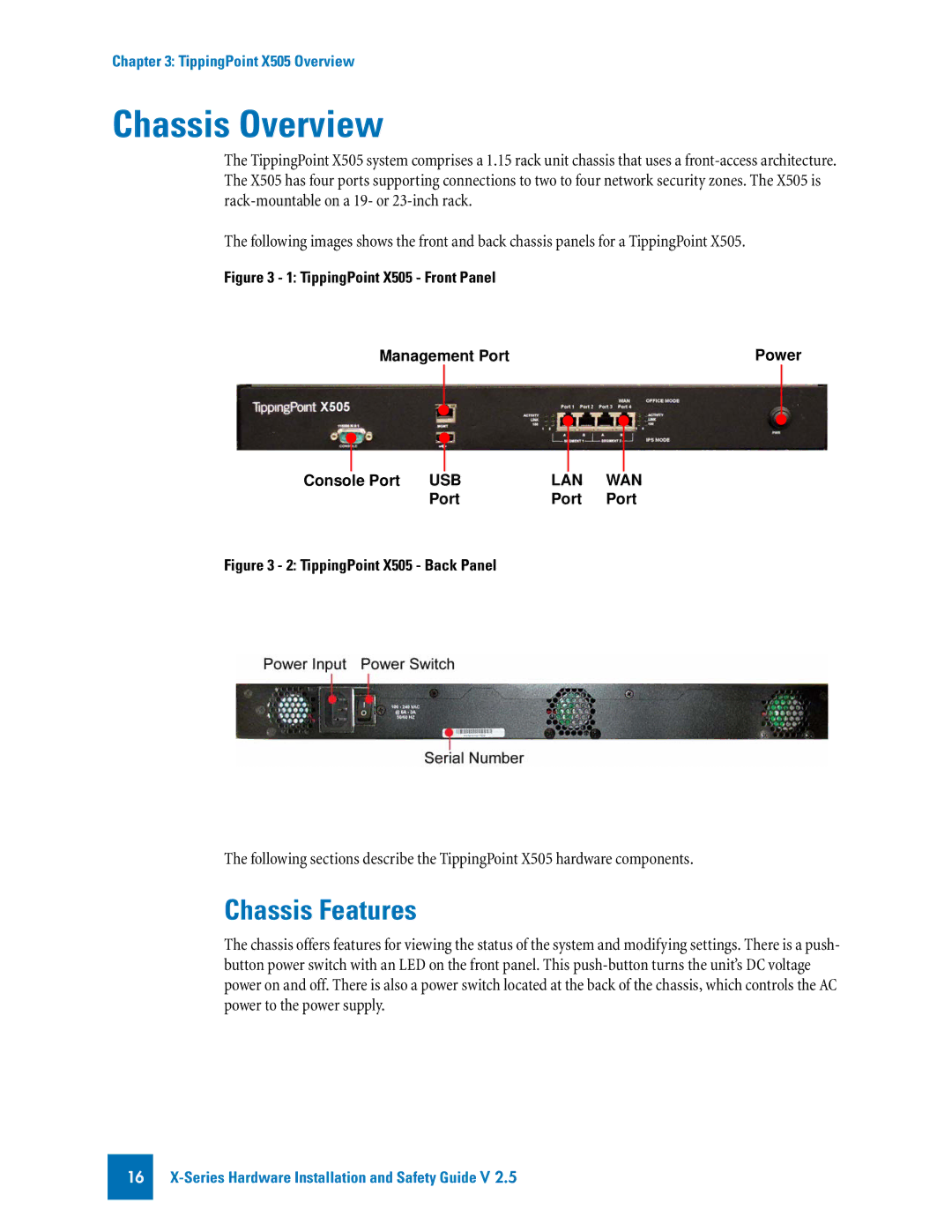 3Com TECHD-0000000122 manual Chassis Overview, Chassis Features, Port USB 