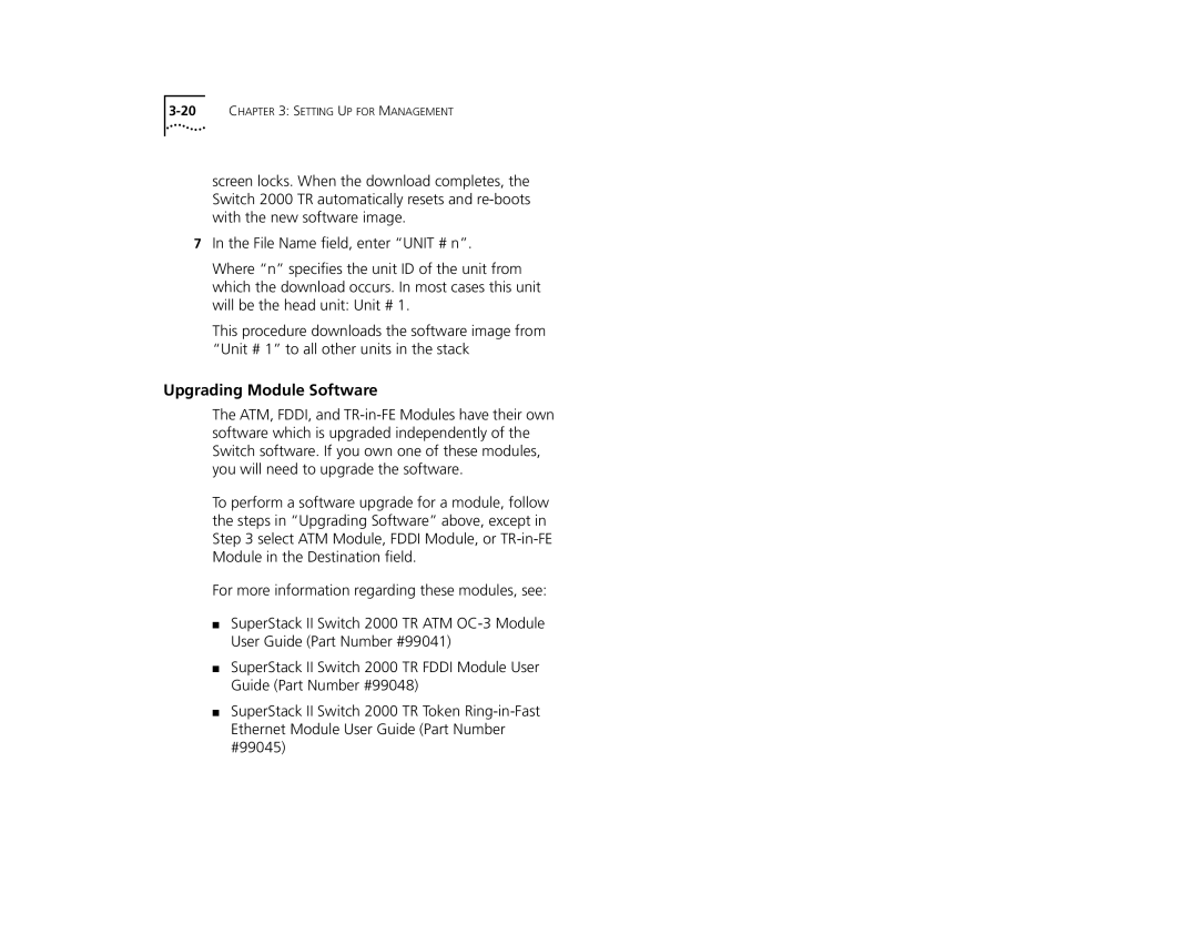 3Com TR manual Upgrading Module Software 