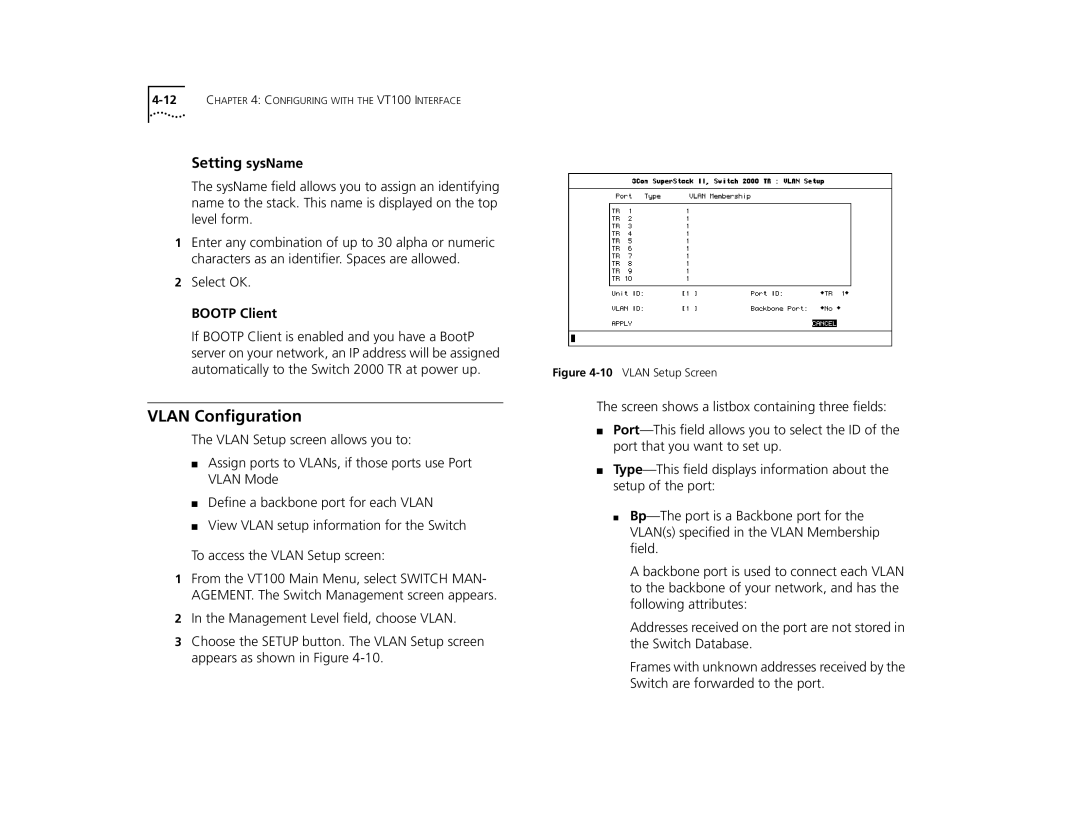 3Com TR manual Vlan Conﬁguration, Bootp Client 