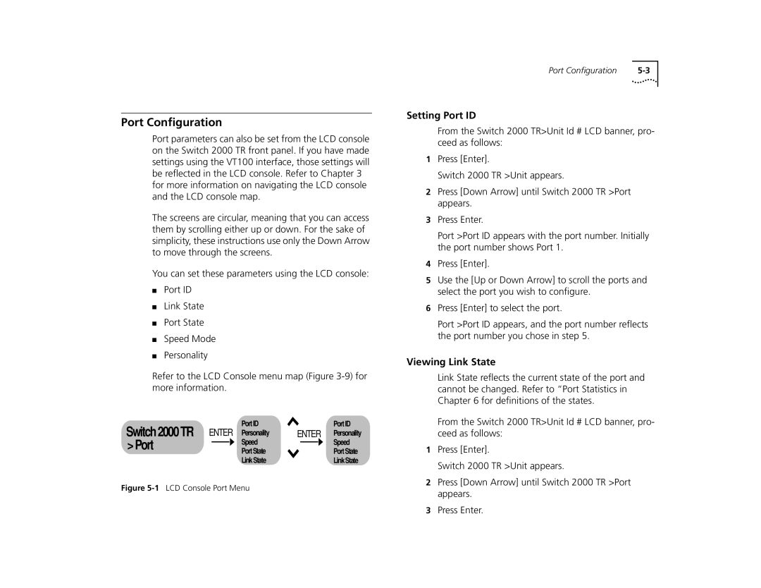 3Com TR manual Setting Port ID, Viewing Link State 