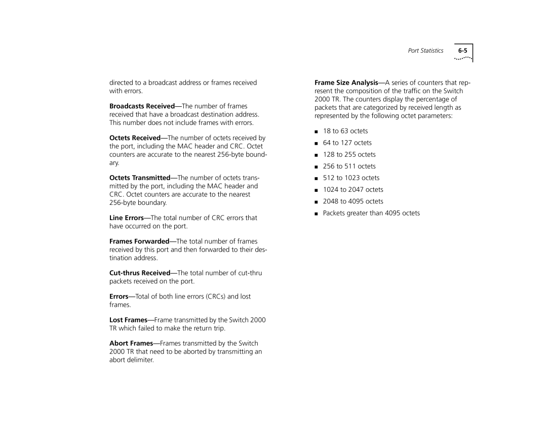 3Com TR manual Port Statistics 