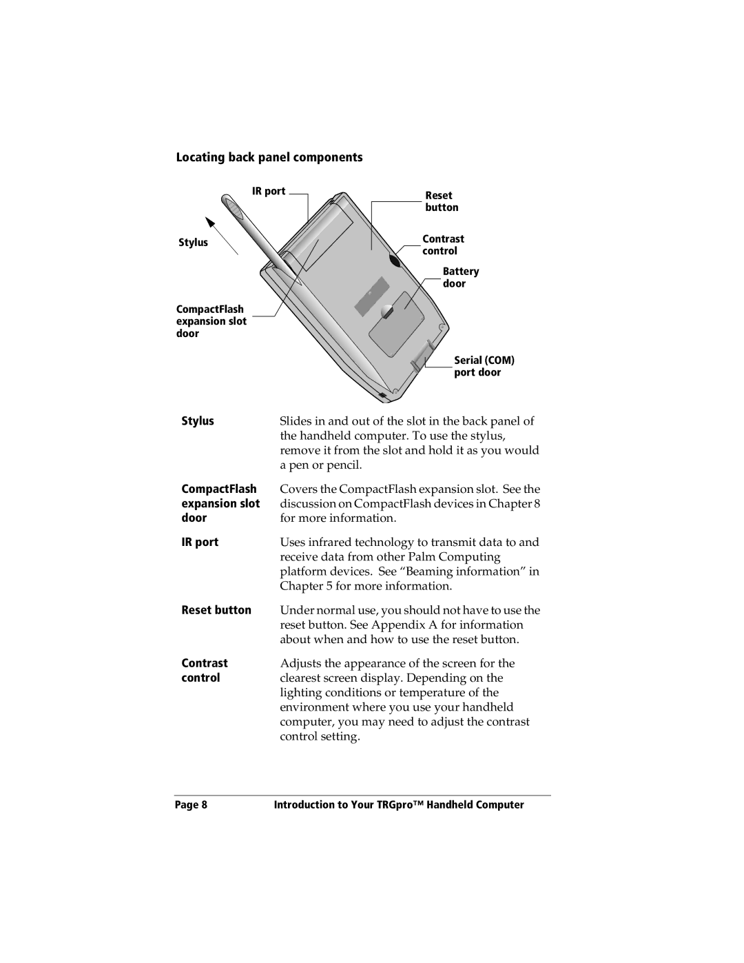 3Com TRGpro manual Locating back panel components 