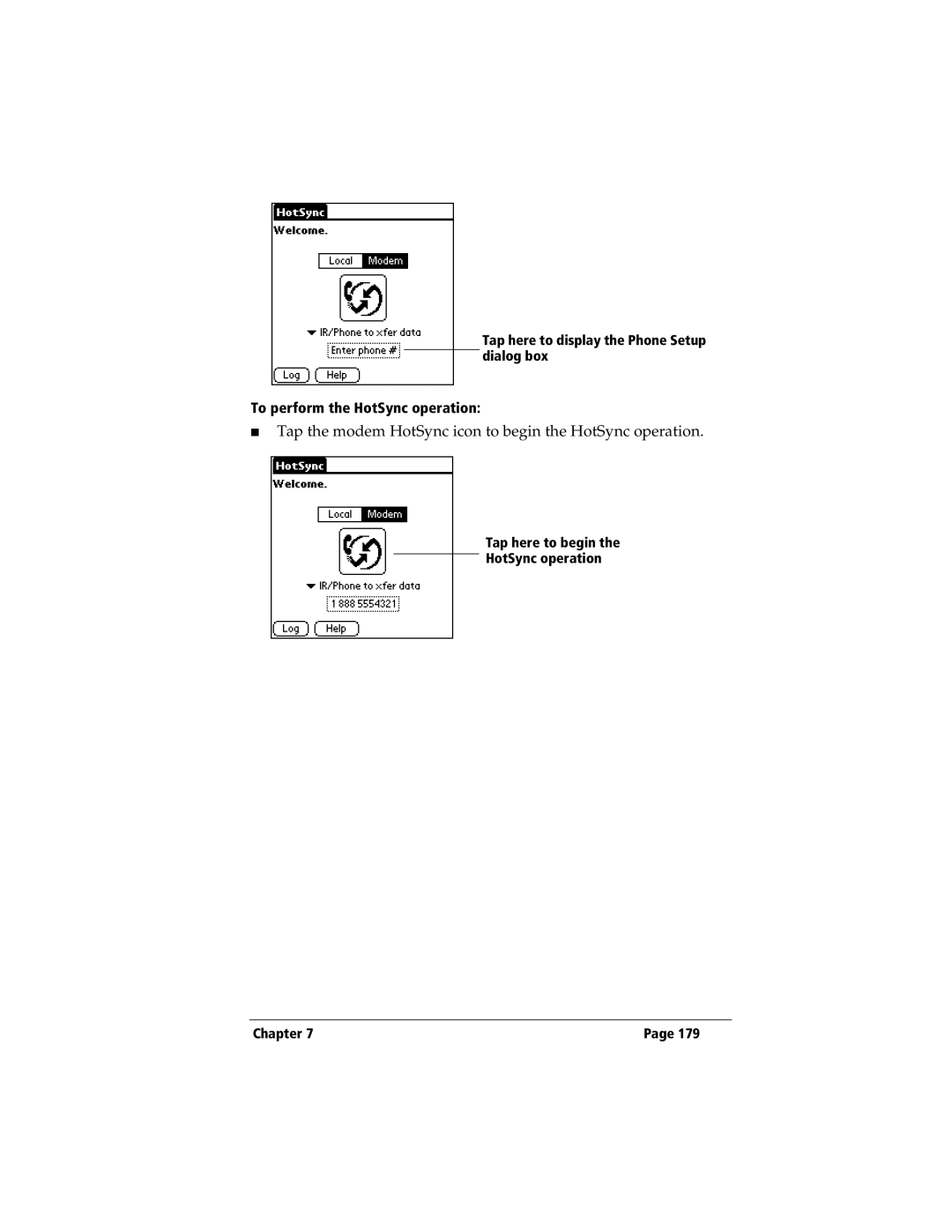 3Com TRGpro manual To perform the HotSync operation 