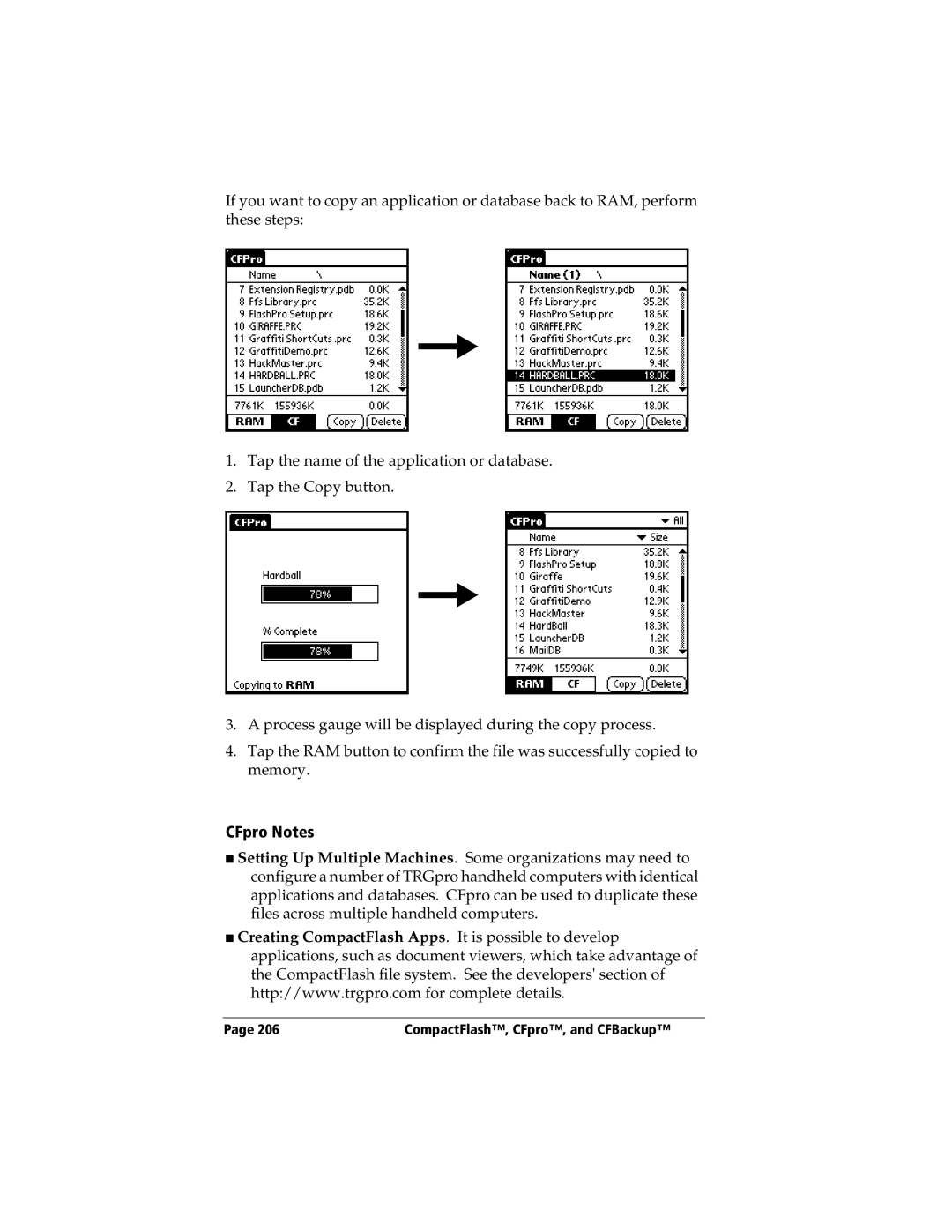 3Com TRGpro manual CFpro Notes 