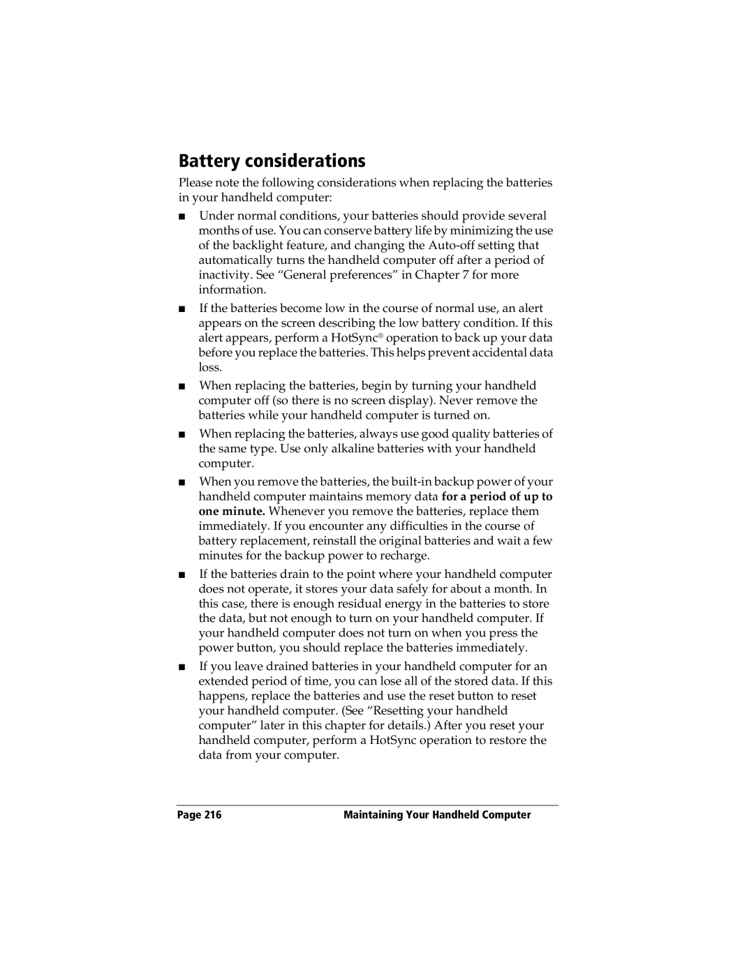 3Com TRGpro manual Battery considerations 