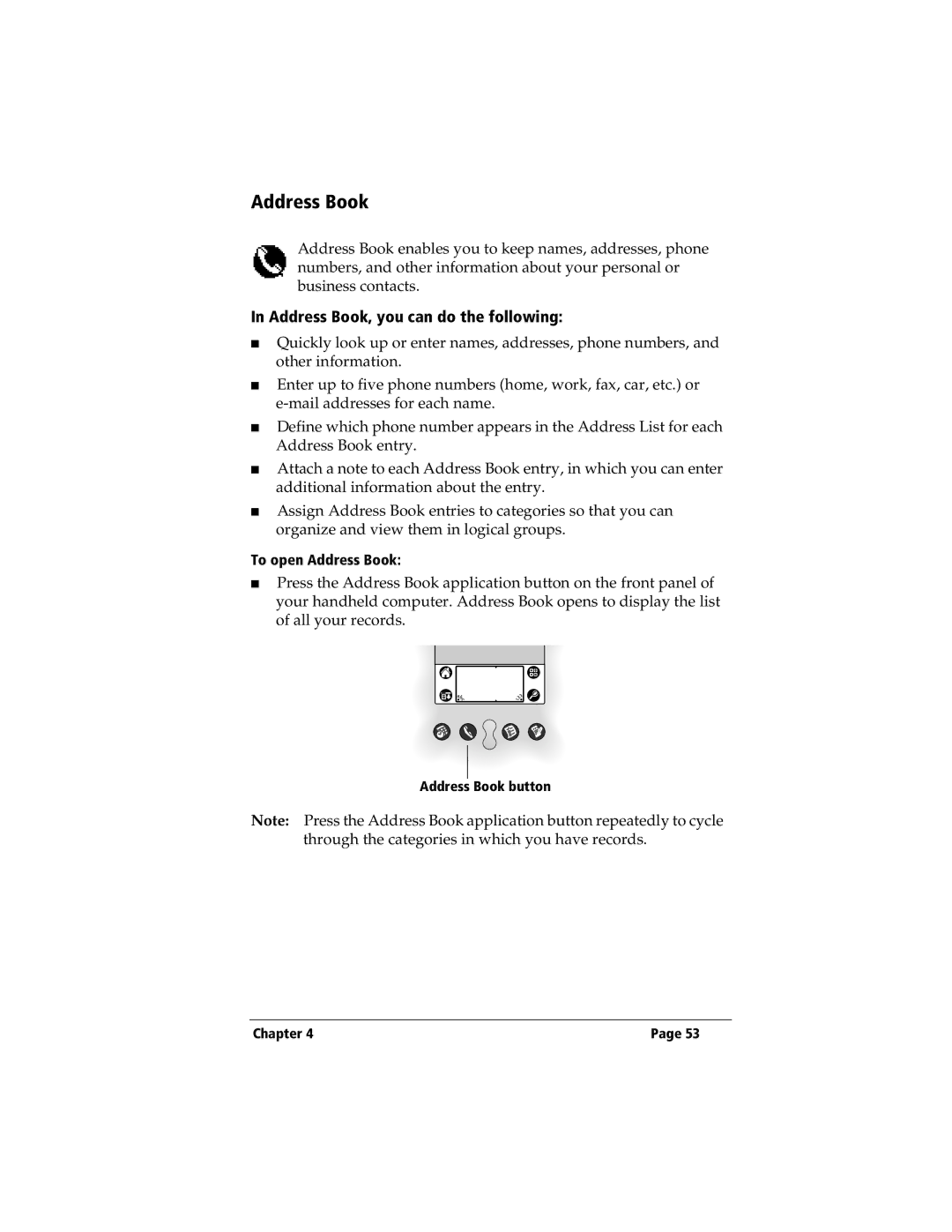 3Com TRGpro manual Address Book, you can do the following, To open Address Book 