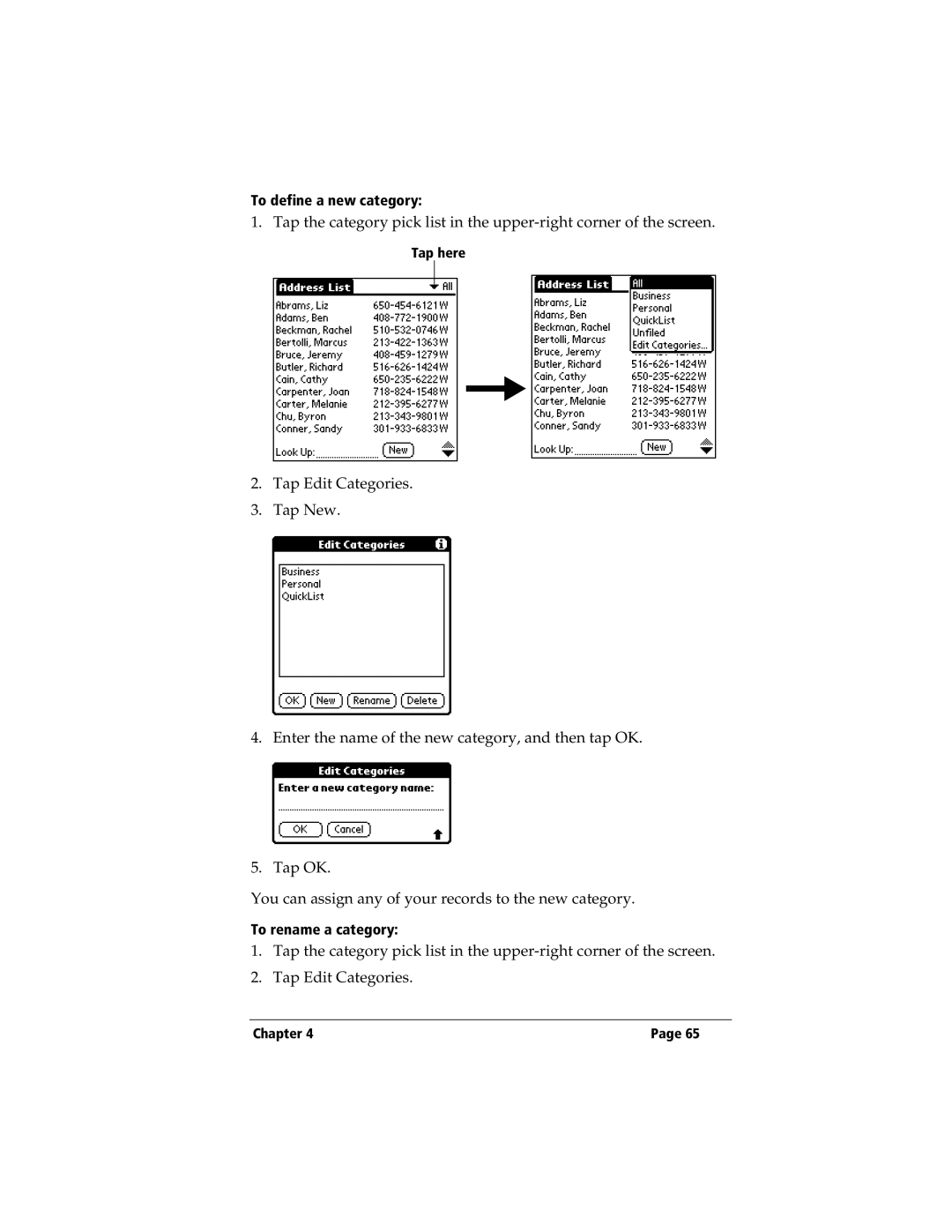 3Com TRGpro manual To define a new category, To rename a category 