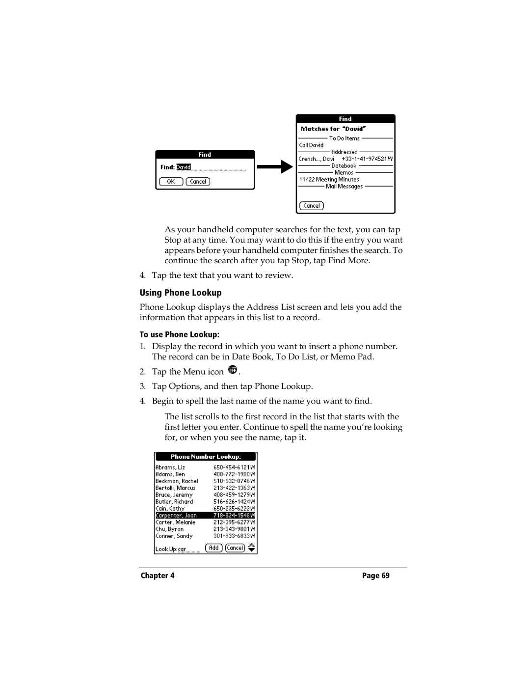 3Com TRGpro manual Using Phone Lookup, To use Phone Lookup 