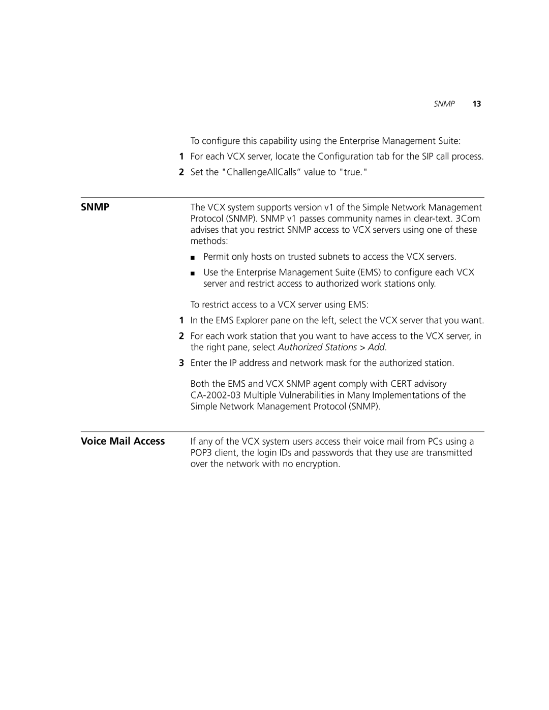 3Com V7000 manual Snmp 