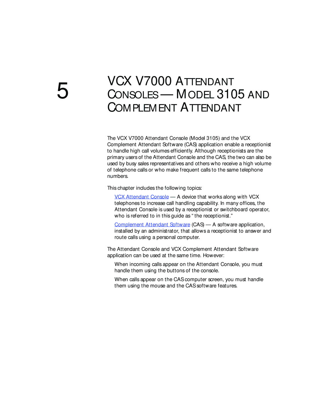 3Com manual VCX V7000 Attendant 