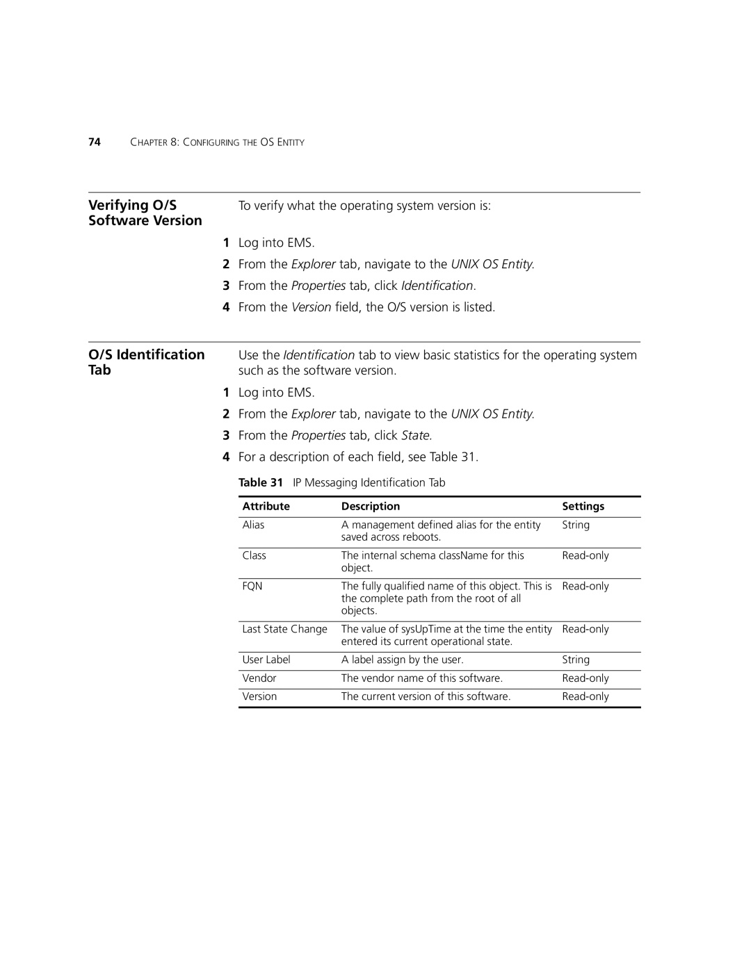 3Com V7000 manual Verifying O/S, Identification, Tab 