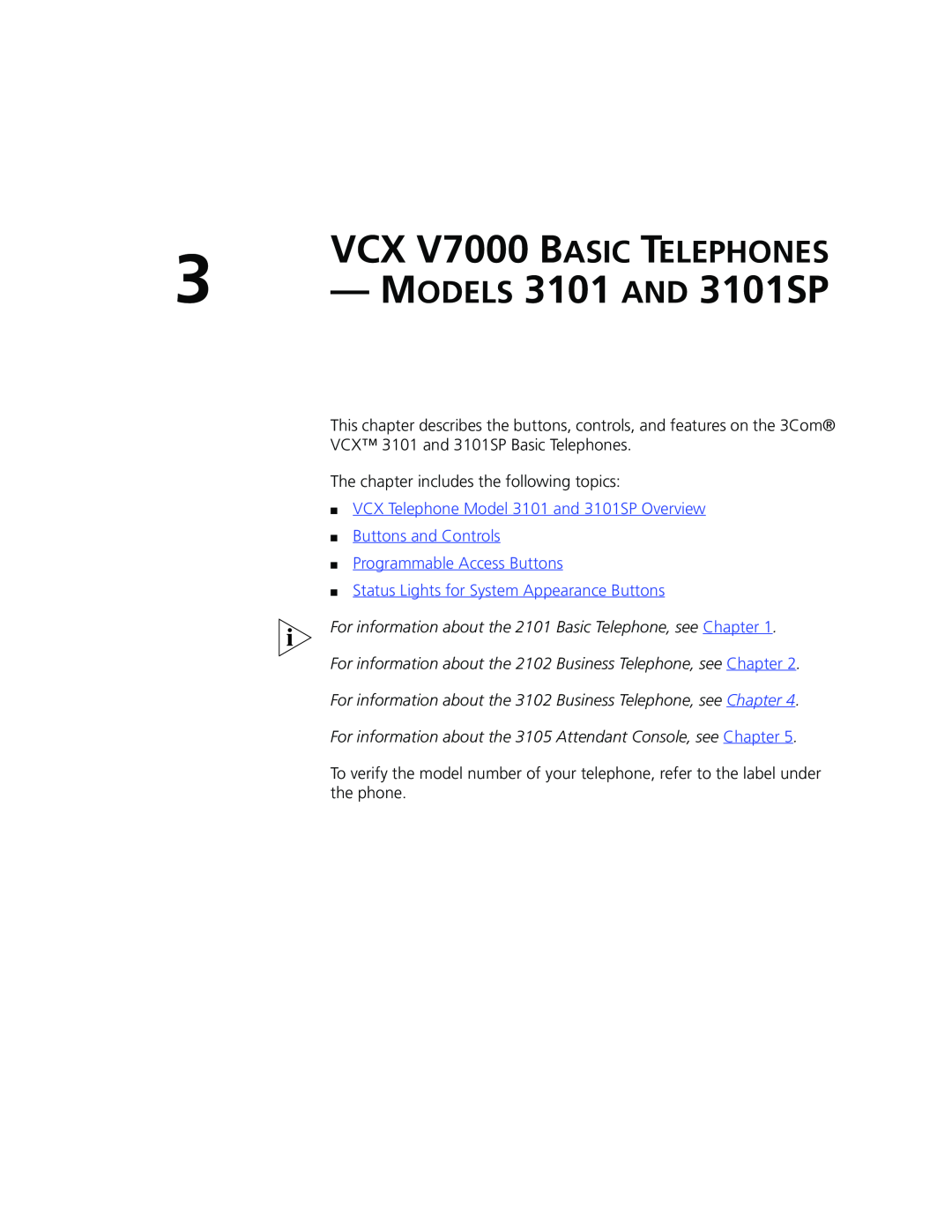 3Com manual MODELS 3101 AND 3101SP, VCX V7000 BASIC TELEPHONES, Programmable Access Buttons 