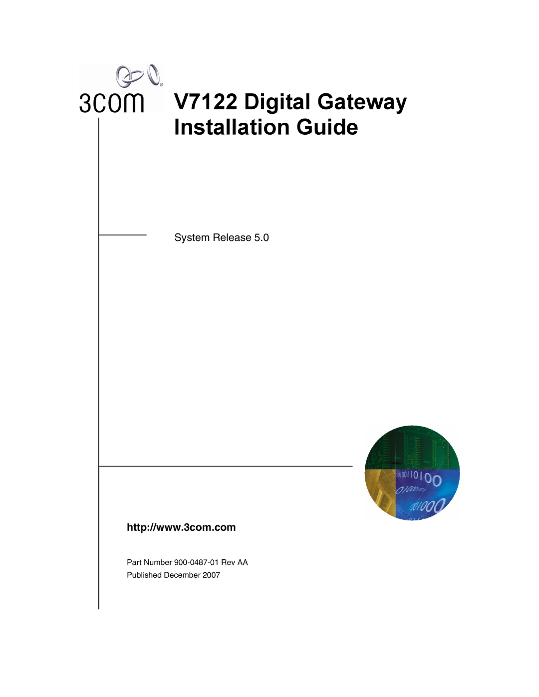 3Com manual V7122 Digital Gateway Installation Guide 