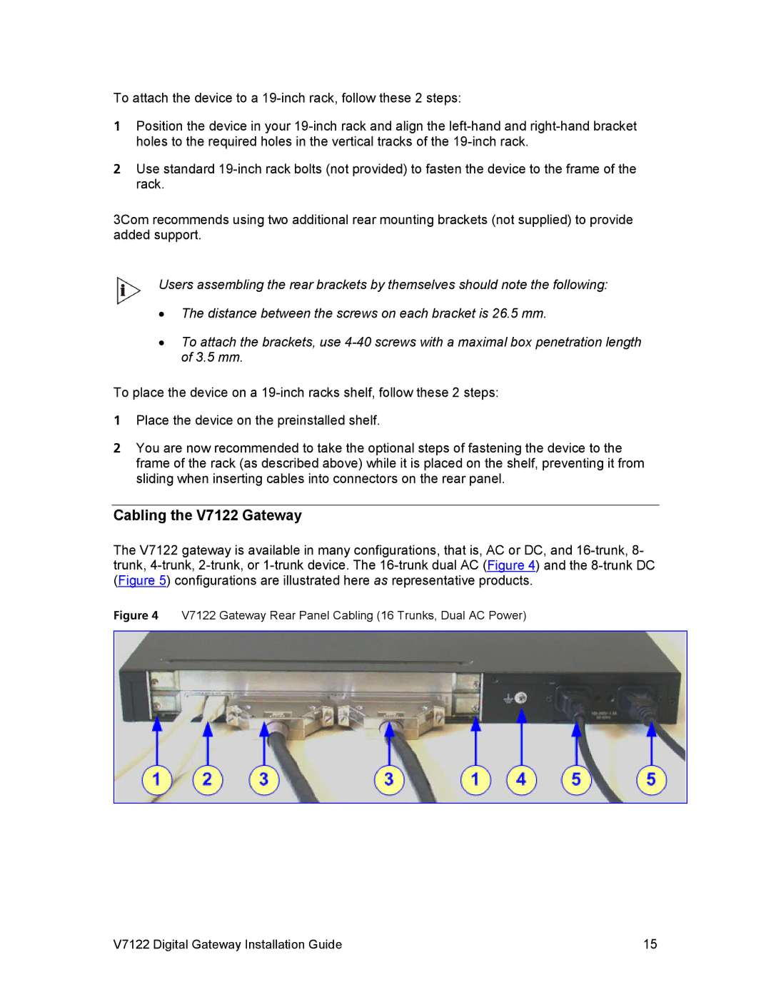 3Com manual Cabling the V7122 Gateway 