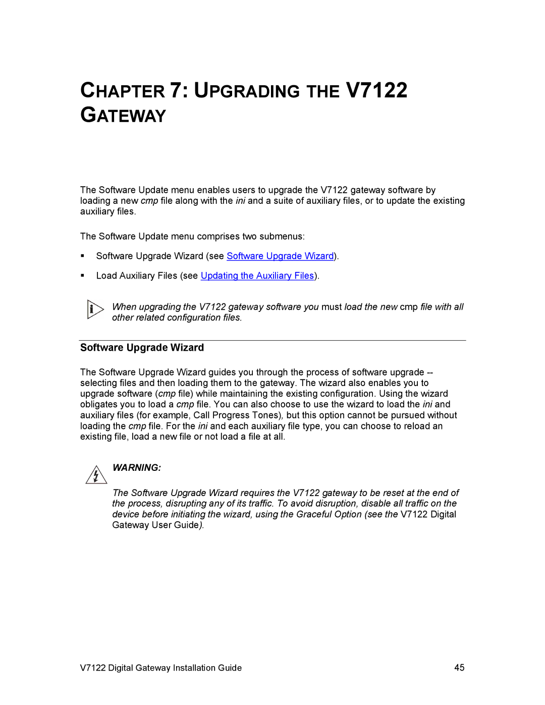 3Com manual Upgrading the V7122 Gateway, Software Upgrade Wizard 