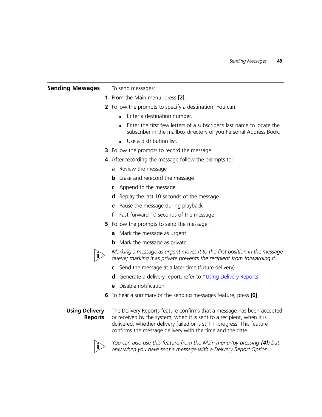 3Com V7350 manual Sending Messages, Mark the message as private 