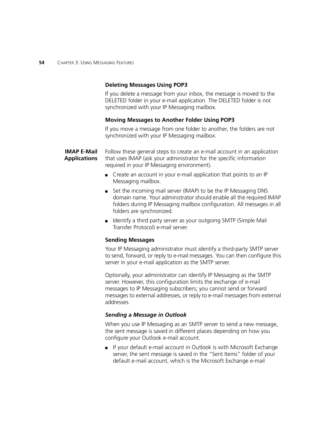 3Com V7350 manual Deleting Messages Using POP3, Moving Messages to Another Folder Using POP3 