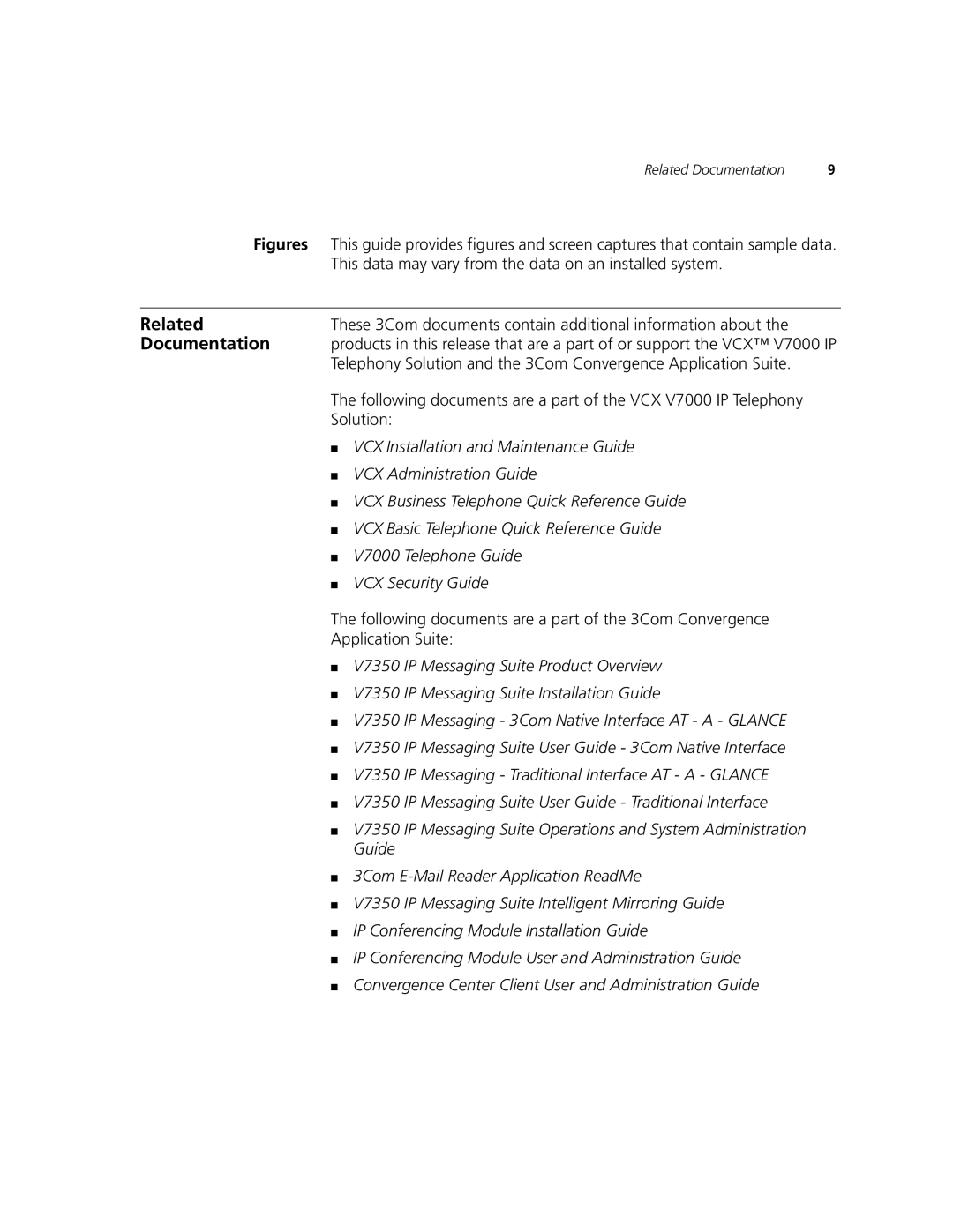 3Com V7350 manual Related, Documentation 