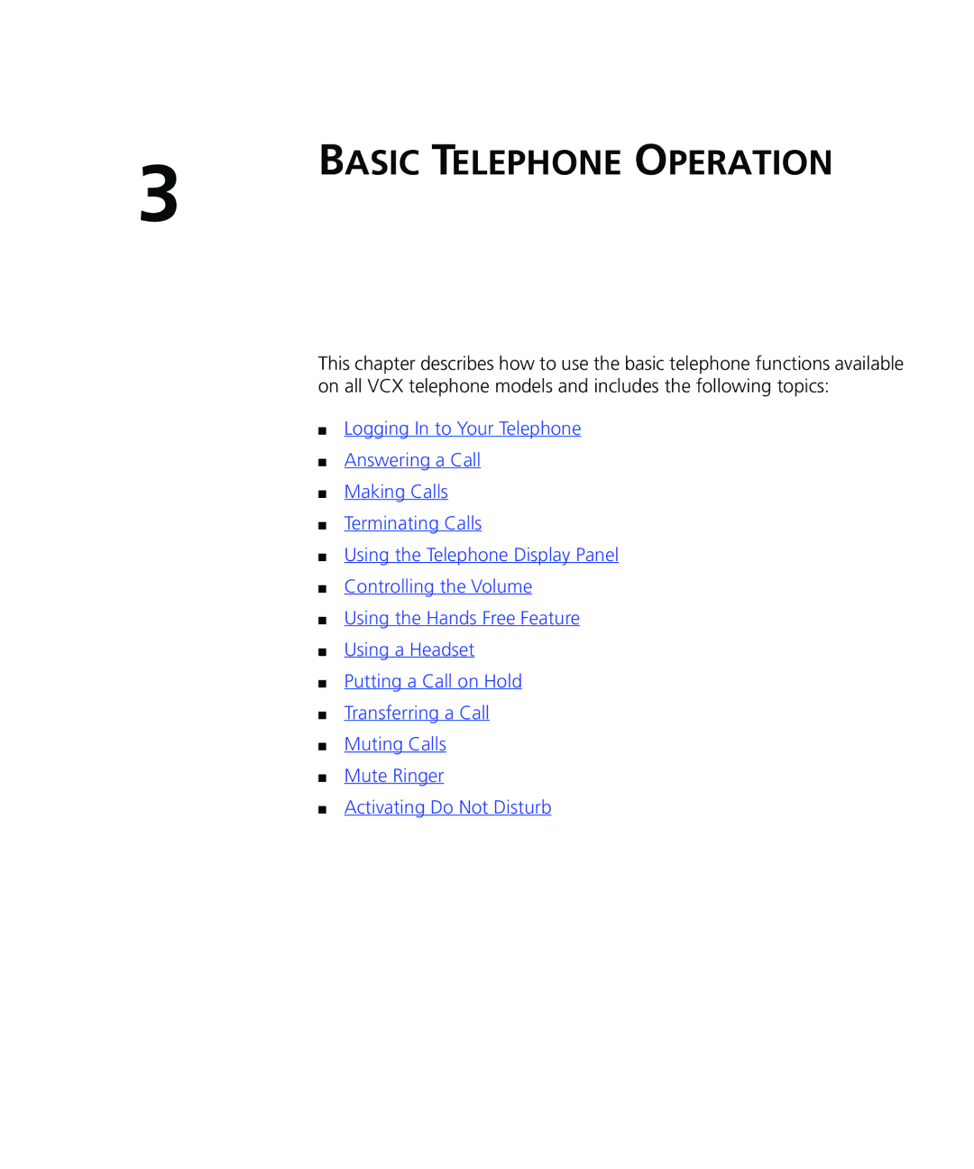 3Com VCX V7000 IP manual Basic Telephone Operation 