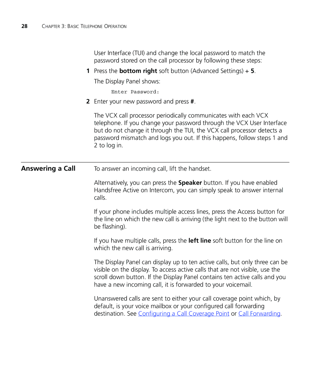 3Com VCX V7000 IP manual Enter Password 