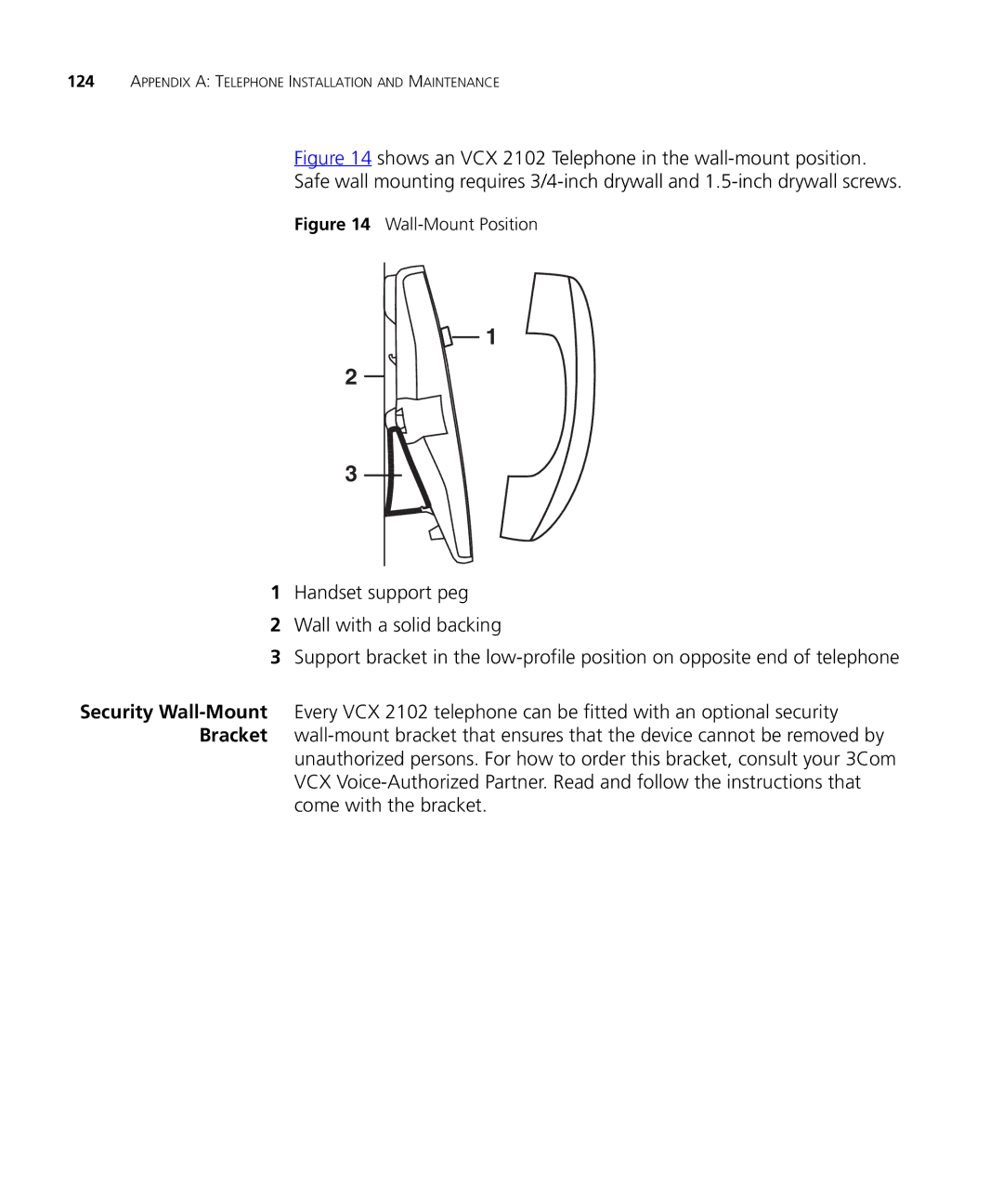 3Com VCX V7000 manual Wall-Mount Position 