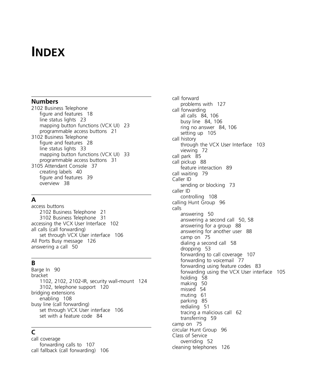 3Com VCX V7000 manual Index, Numbers 