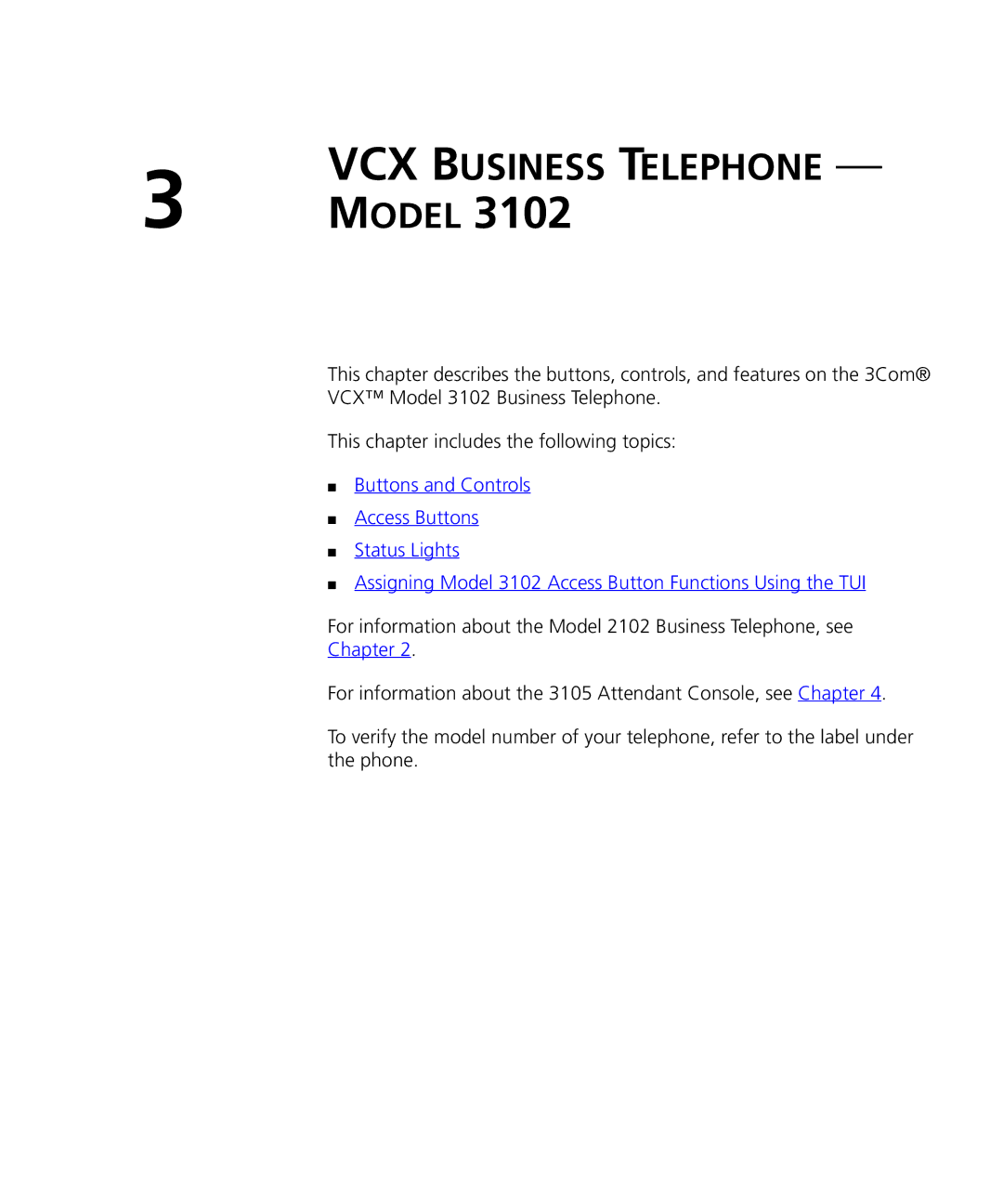 3Com VCX V7000 manual VCX Business Telephone 