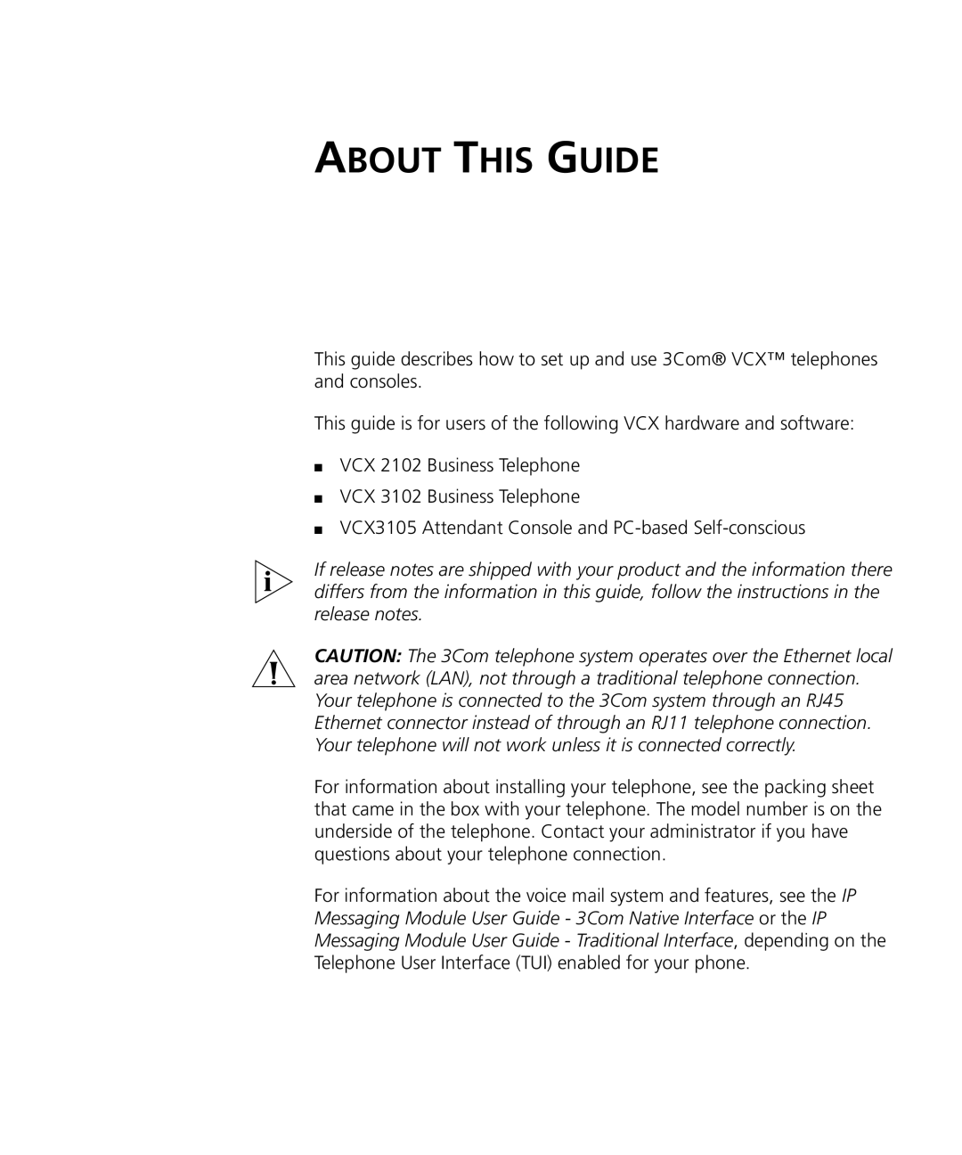 3Com VCX V7000 manual About this Guide 