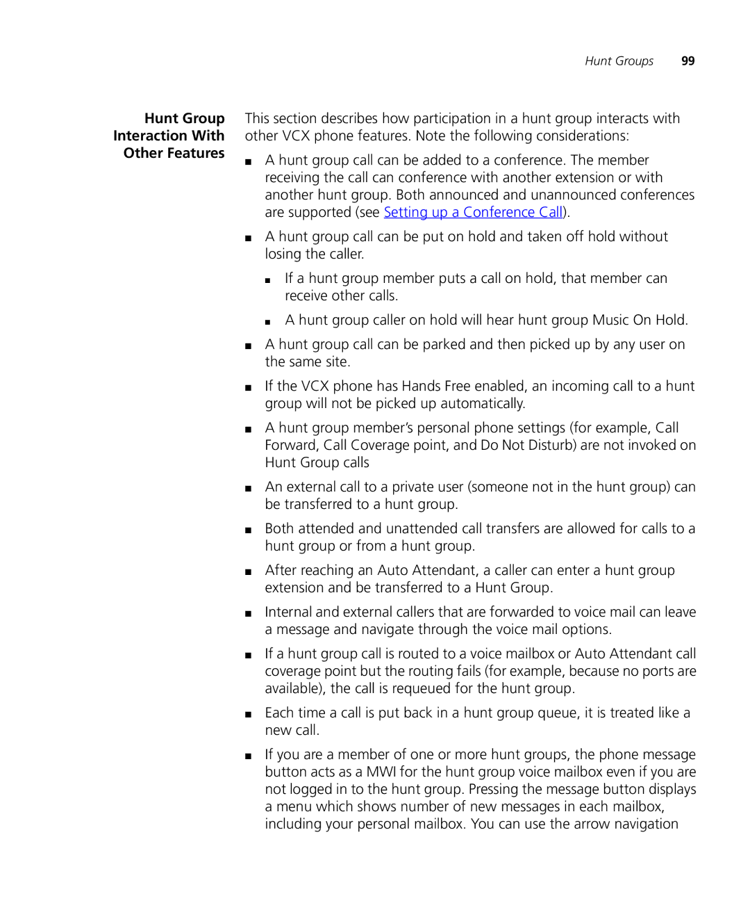 3Com VCX V7000 manual Hunt Group Interaction With Other Features 