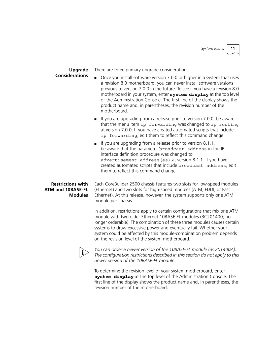 3Com Version 8.1.2 manual Upgrade Considerations 