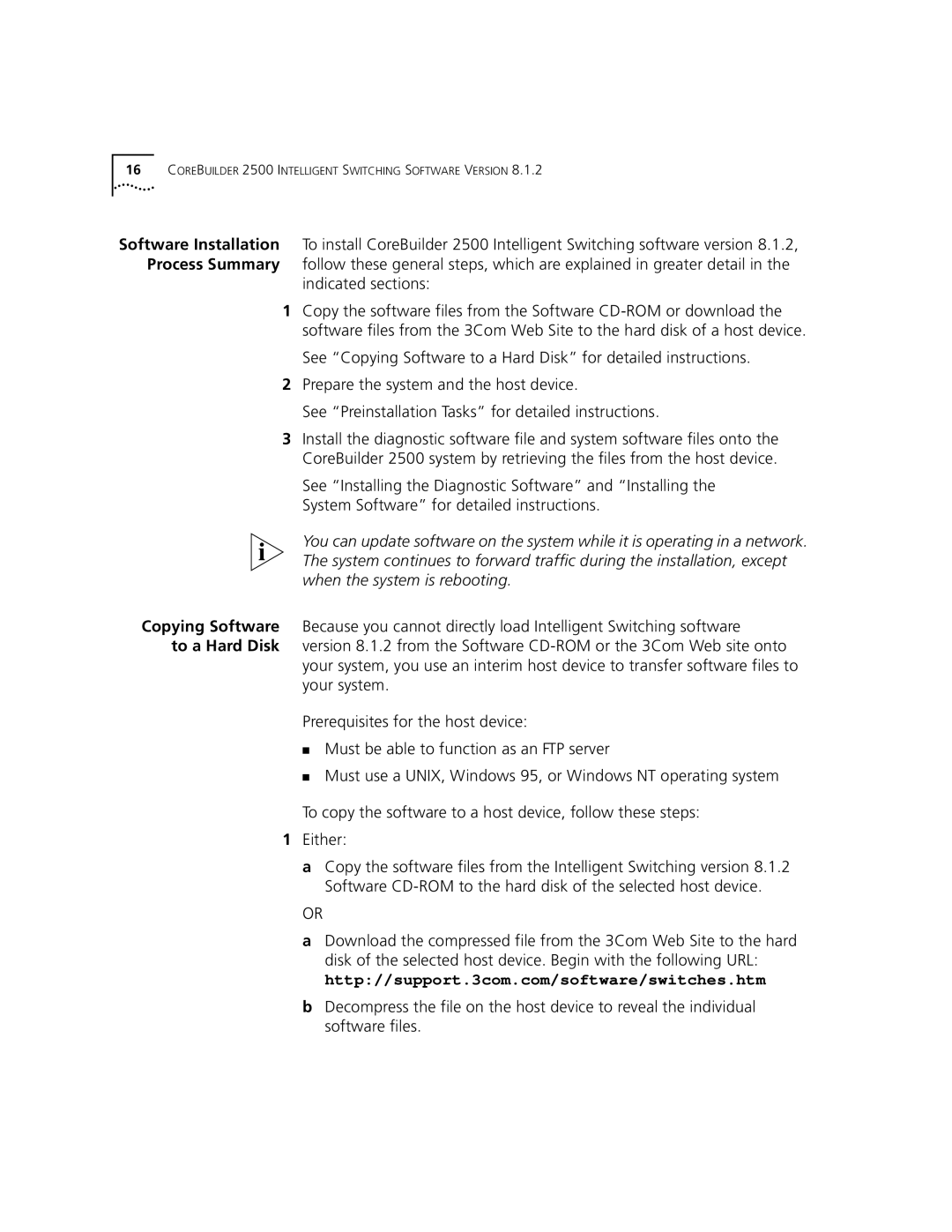 3Com Version 8.1.2 manual Indicated sections 