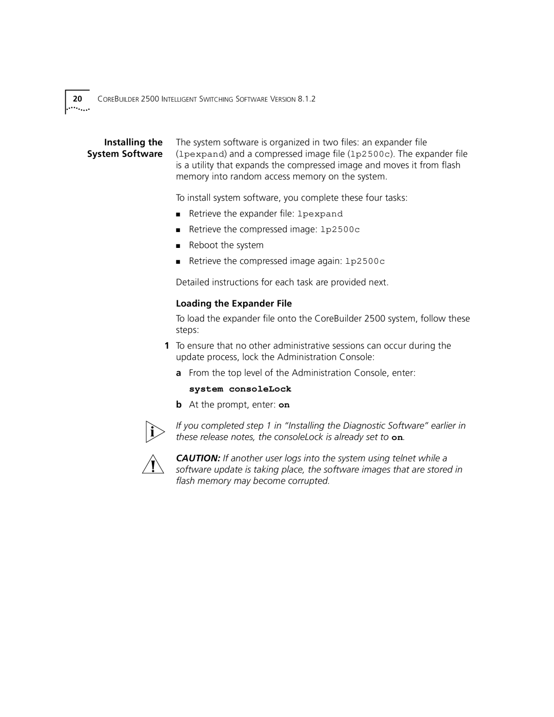 3Com Version 8.1.2 manual Loading the Expander File 