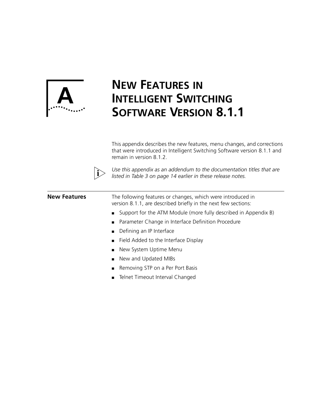 3Com Version 8.1.2 manual New Features 