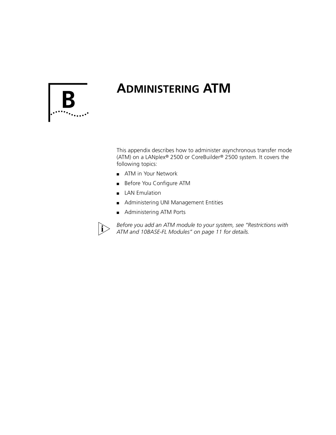 3Com Version 8.1.2 manual Administering ATM 