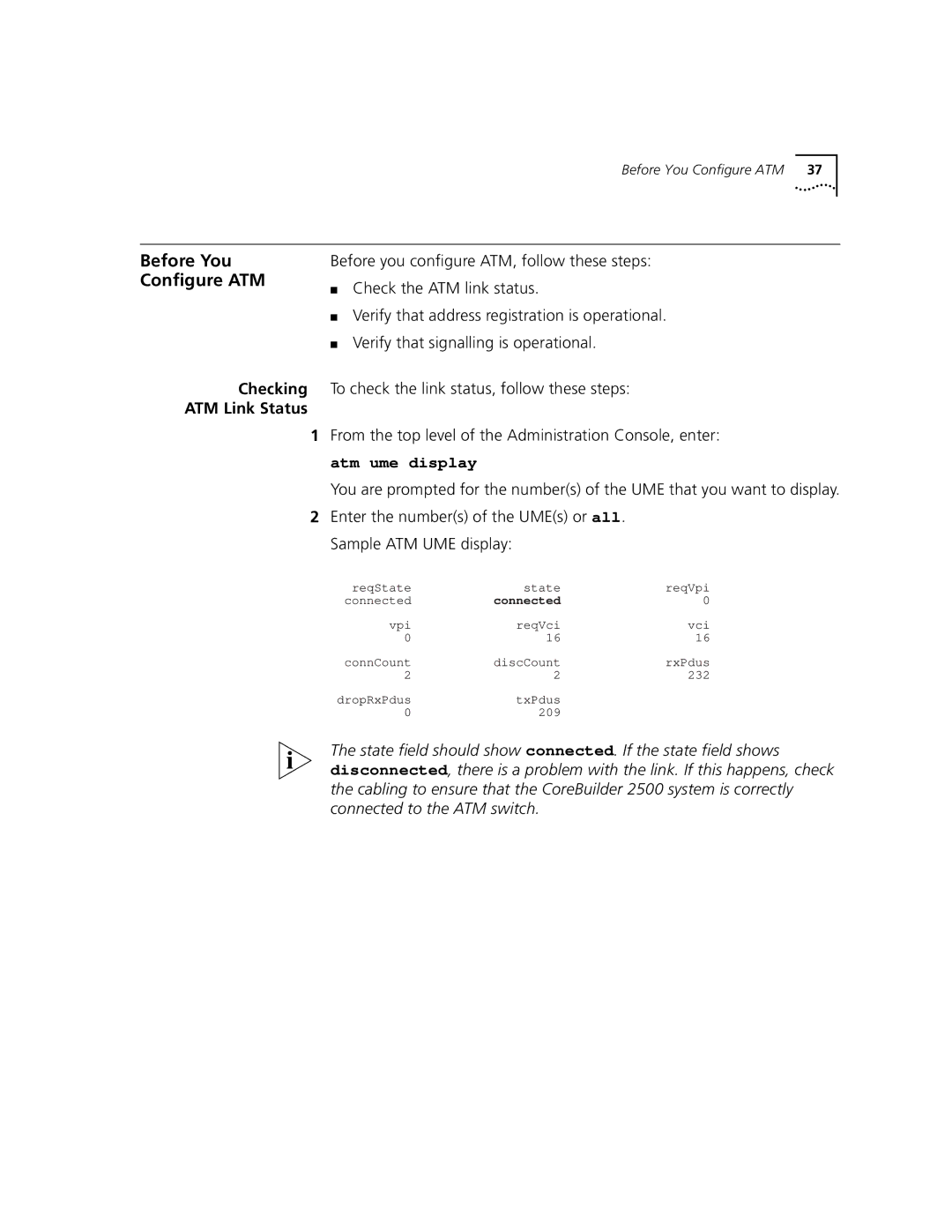 3Com Version 8.1.2 manual Before You Configure ATM, Checking 